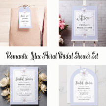 Romantic Lilac Floral Bridal Shower Set