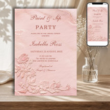 Elegant Rose Pink Embossed Event 
