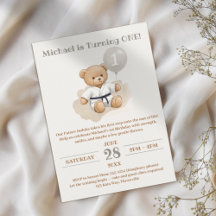 Judo Bear Turns One" – 1st Birthday 【Black-belt】