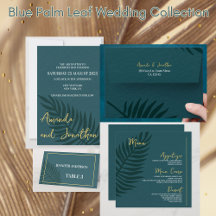 Blue Palm Leaf Wedding Collection