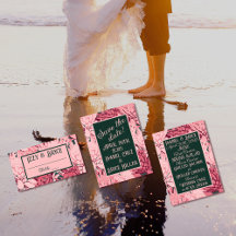 Deep Pink and Green Abstract Flowers