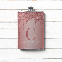 Chic Rose Gold Glitter Drips