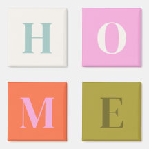 Colourful Minimalist Family Initials Magnets (2)