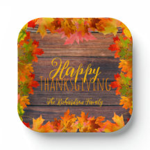 Fall Leaves On Barn Wood Thanksgiving Party