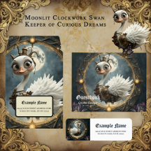 Moonlit Clockwork Swan – Keeper of Curious Dreams