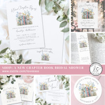 Colorful Pastel A New Chapter Book Bridal Shower