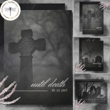 Gothic Black & White Cemetery Until Death Wedding