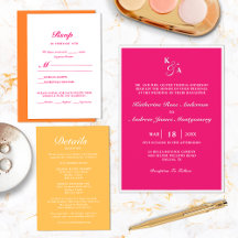 Modern Minimalist Hot Pink Wedding 