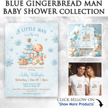 Blue Gingerbread Man Baby Shower