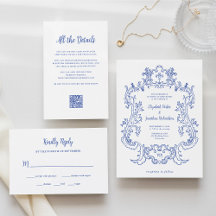 Regal Blue   Vintage Baroque Frame Wedding