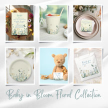 Baby in Bloom Blue and Green Floral Collection