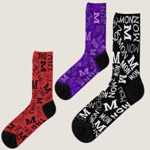 Days Of The Week Socks Novelty Monogram Gifts