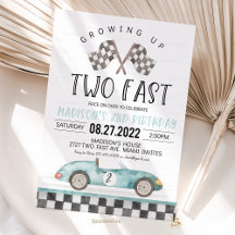 TWO Fast Race Car 2nd Birthday 
