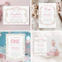 Spring Pink Blossom 1st Birthday Party Collection