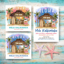 Tiki Beach Bar Tropical Santa Christmas Collection