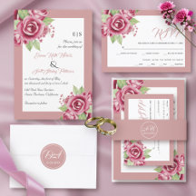 Dusty pink rose flowers wedding collection