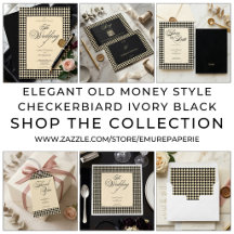 Elegant Old Money Style Checkerbiard Ivory Black 
