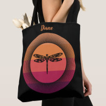 Silhouette Dragonfly in Retro Sunset