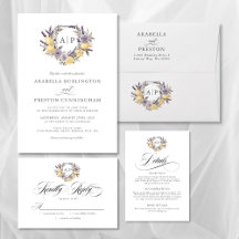 Lavender & Yellow Floral Monogram Wedding