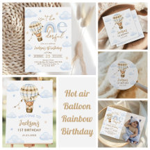 Hot Air Balloon Rainbow Birthday