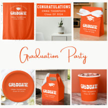 Retro Orange Graduate Class Of 2024 Graduation