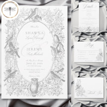 Elegant Gray Chinoiserie Nature & Birds Wedding
