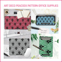 Art Deco Peacock Pattern Office Supplies