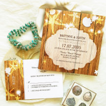 Rustic String Lights Beach Wedding