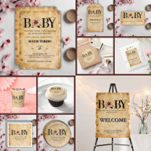 Baby Vintage Floral Monogram Baby Shower