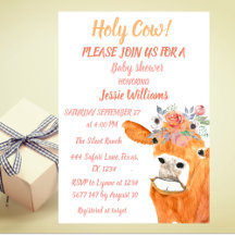 Cow Watercolor Baby Shower
