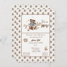 BROWN TEDDY BEAR IT'S A BOY SHOWER
