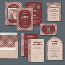 Rustic Rust Red Plaid Western Wedding Suite