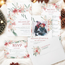 Elegant Winter Floral Watercolor Wedding