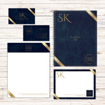 Navy Blue Leather Branding Set