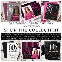 50 & Fabulous Glam Birthday Invitations 