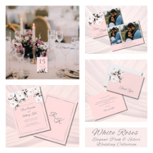 White Roses - Elegant Pink and Silver Wedding