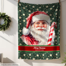 Classic Traditional Santa Claus Throw Blanket