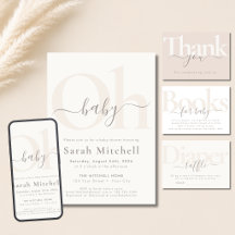 Oh Baby Modern Minimalist Neutral Baby Shower