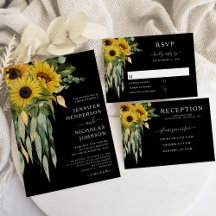 Elegant Black Sunflower Eucalyptus Wedding Suite