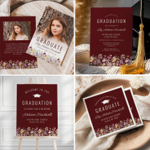 Wildflower Meadow Burgundy Graduation Suite