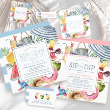 Sip & Dip Pool Party Umbrella Bridal Shower