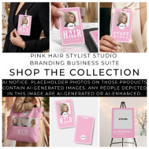 Blush Pink White Stylish Hair Stylist Business 