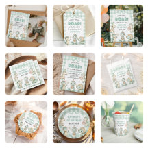 Dinosaur Blue Gingham Birthday Party