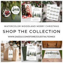 Watercolor Woodland Merry Christmas Collection