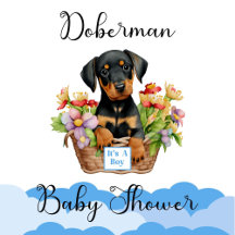 Baby Shower Party Set, Doberman Party Theme