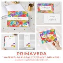 Primavera - Watercolor Floral Stationery and More