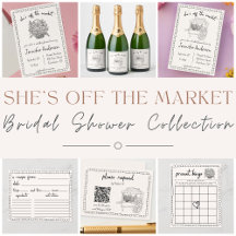 "She's Off The Market" hand drawn bridal shower
