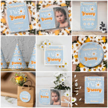 Retro Two Groovy Boys 2nd Birthday