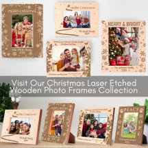 Christmas Season Laser Etched Wooden Photo Frames 