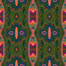 Retro Abstract Blue, Green and Orange Pattern